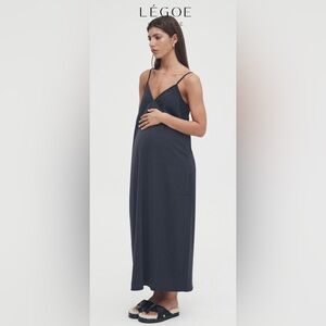 Legoe Heritage Maternity Postpartum Slip Dress, Ink, XS